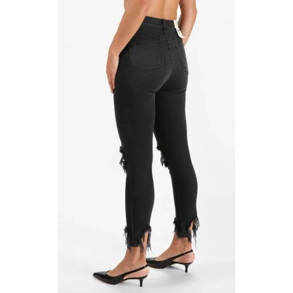 L'AGENCE High Line Skinny Jeans in Nighttime Destruction Distressed Size 25 - Picture 2 of 12